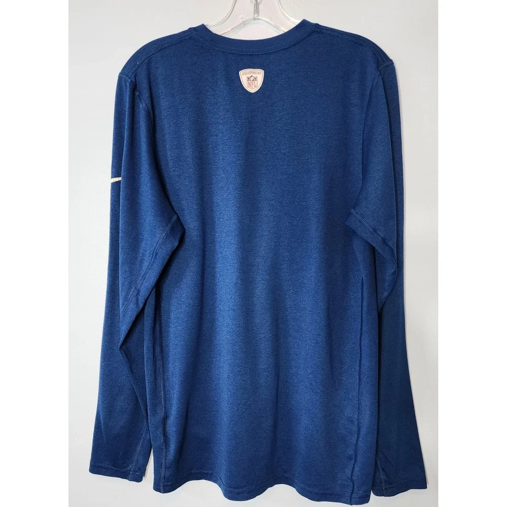 Nike Indianapolis Colts NFL Training Mens Small Blue Dri-FIT L/S Shirt